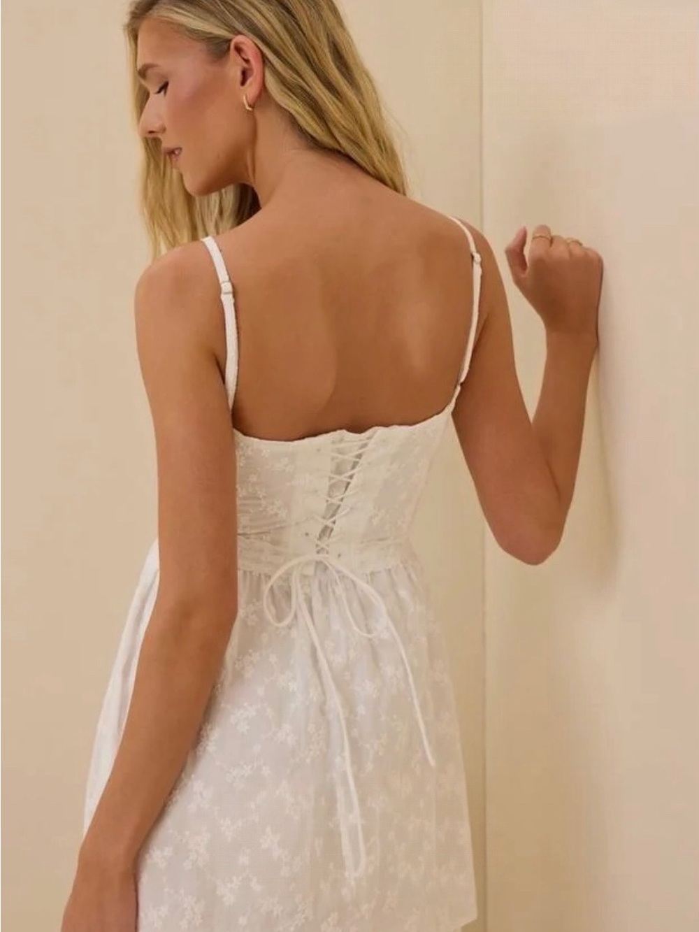🆕#319~Altar'd State Olive Embroidered Mini Dress, Size Lg - Picture 6 of 15